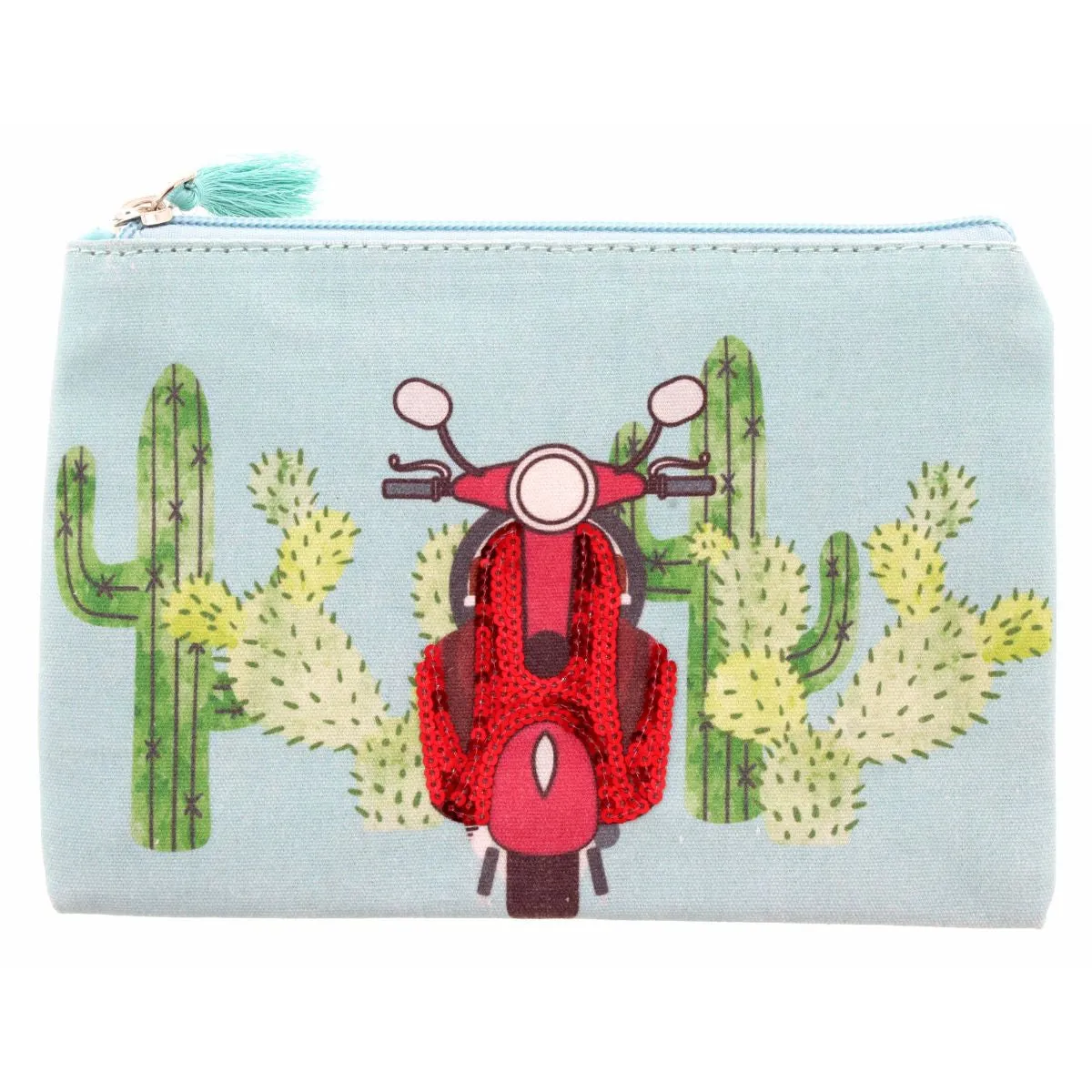 Sequin Scooter & Cactus Pencil Bag