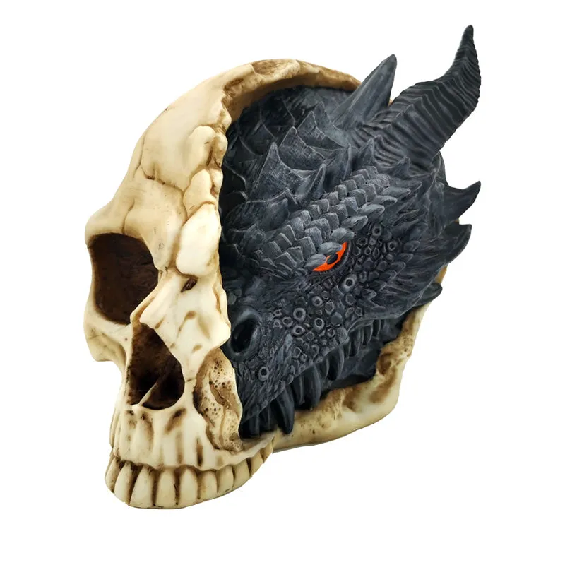 Shadows of Darkness Dragon - Black Dragon in Skull Large SK386