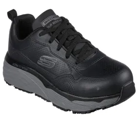 Skechers 108065BLK Alloy Toe Shoe Max Cushioning