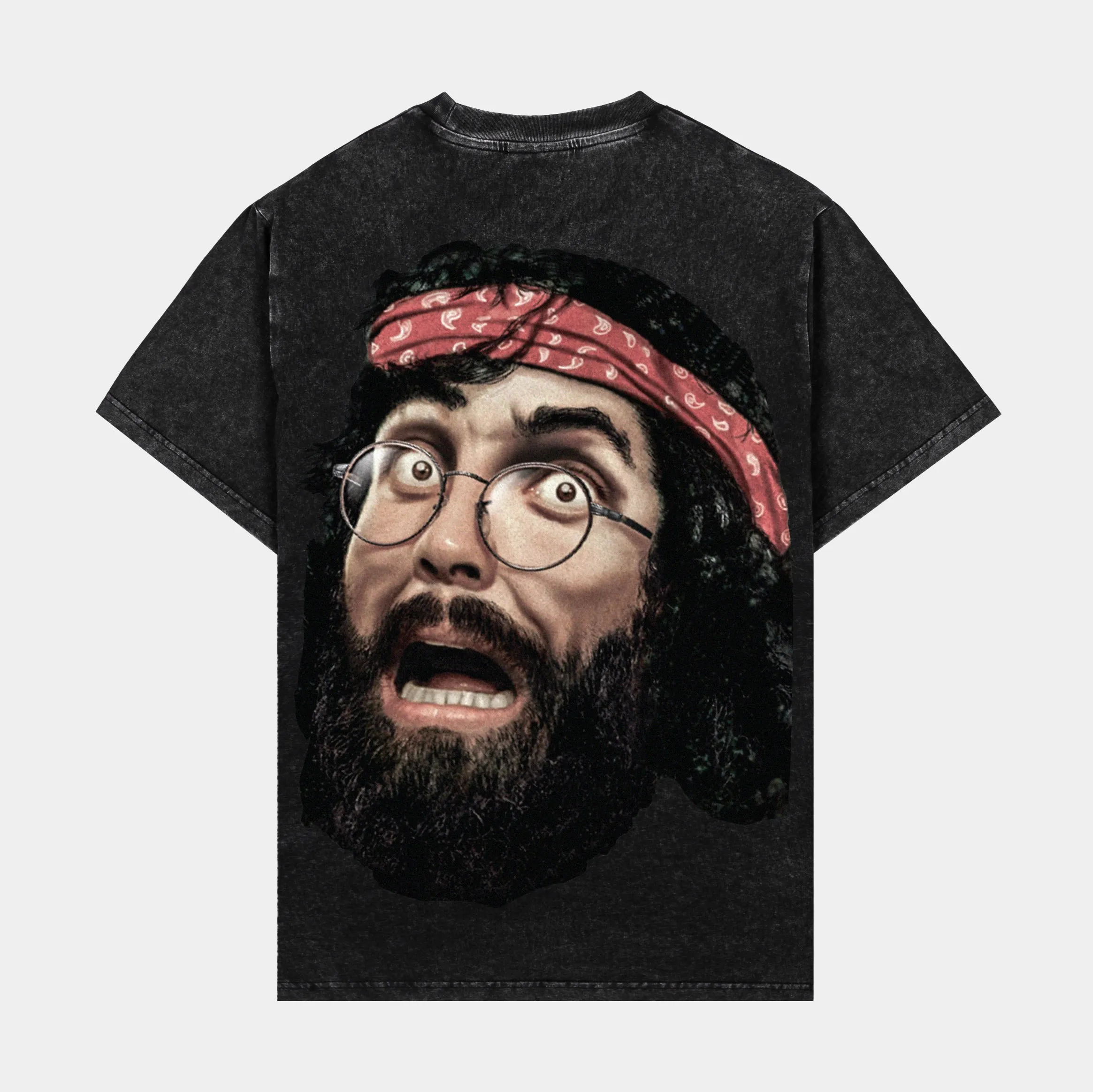 SP x Cheech and Chong's Up In Smoke Portrait Washed Mens Short Sleeve Shirt (Black/Red)