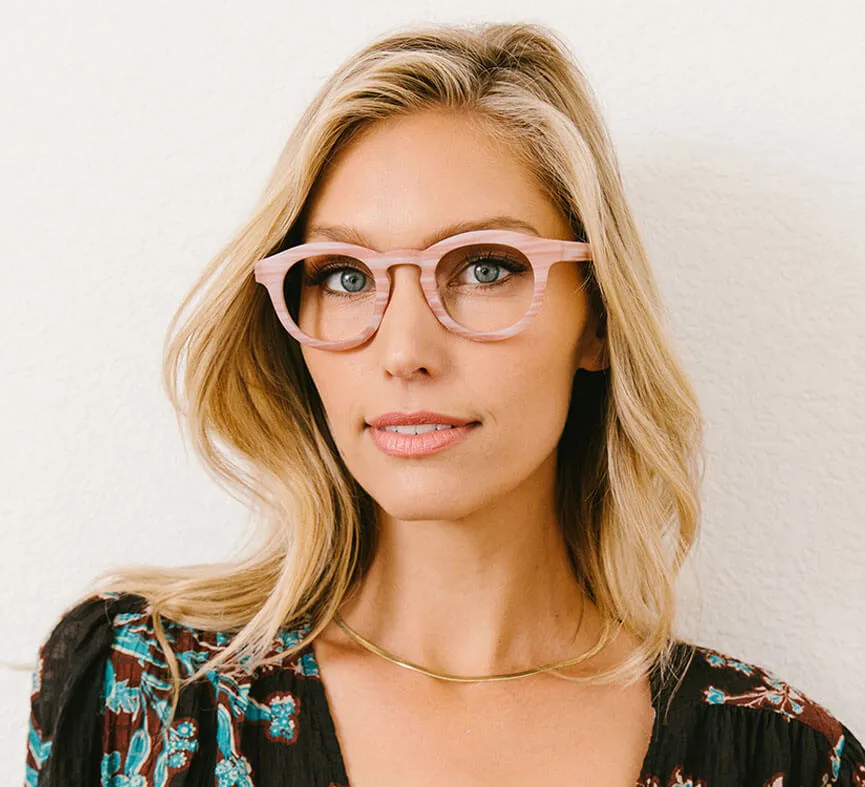 Stardust Readers Glasses Light Blocking - Pink Horn