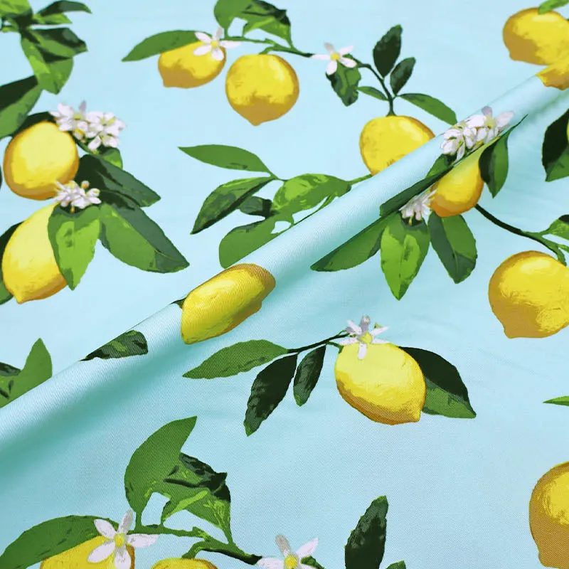 Stretch Cotton Sateen - Lemons