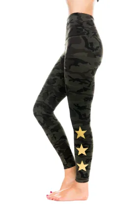 Strut This Star Ankle Green Camo Gold Star Legging