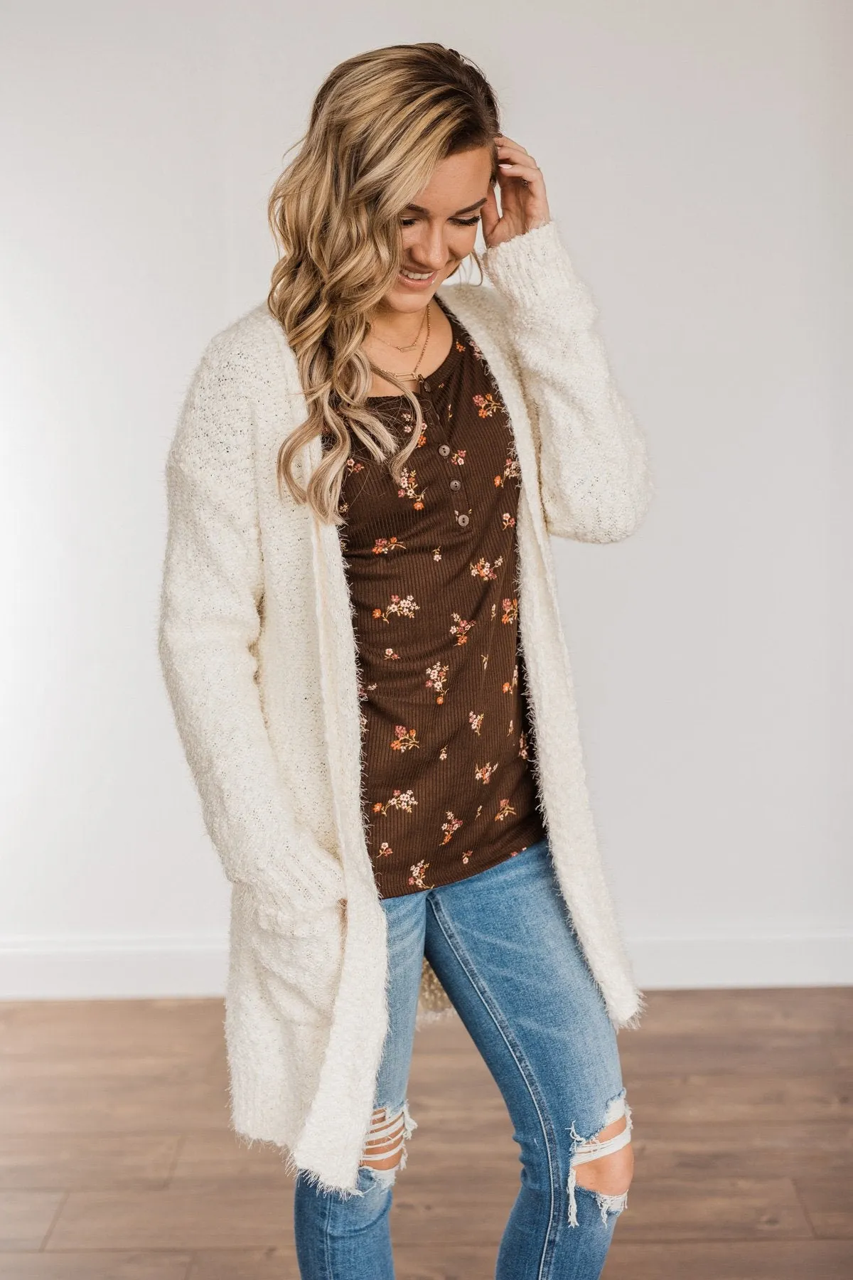 Strut Your Stuff Knit Cardigan- Ivory