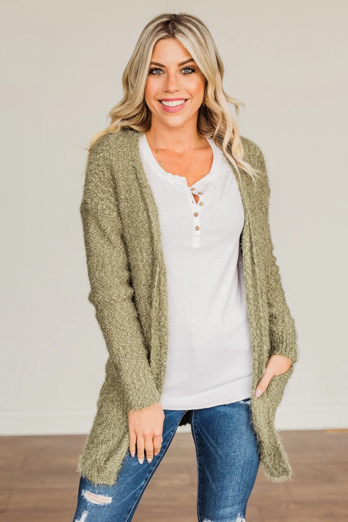 Strut Your Stuff Knit Cardigan- Olive