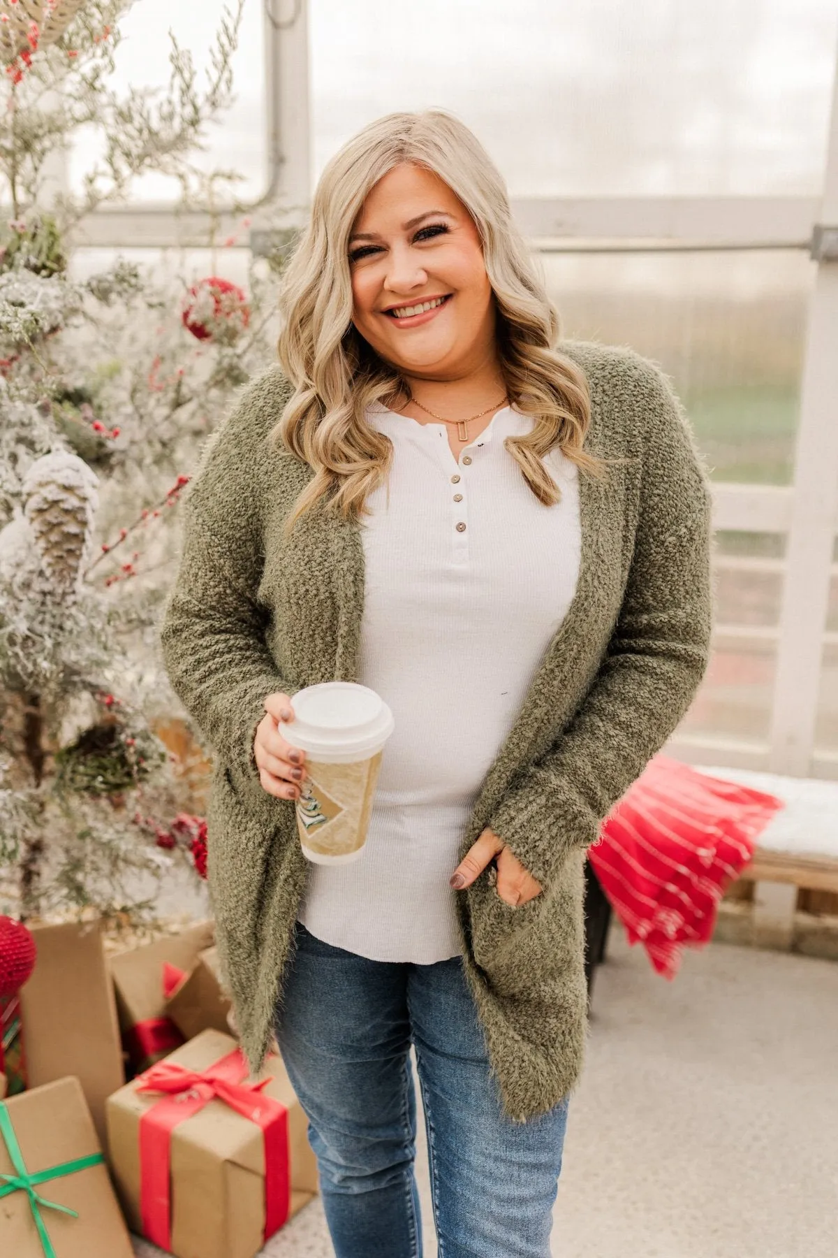 Strut Your Stuff Knit Cardigan- Olive