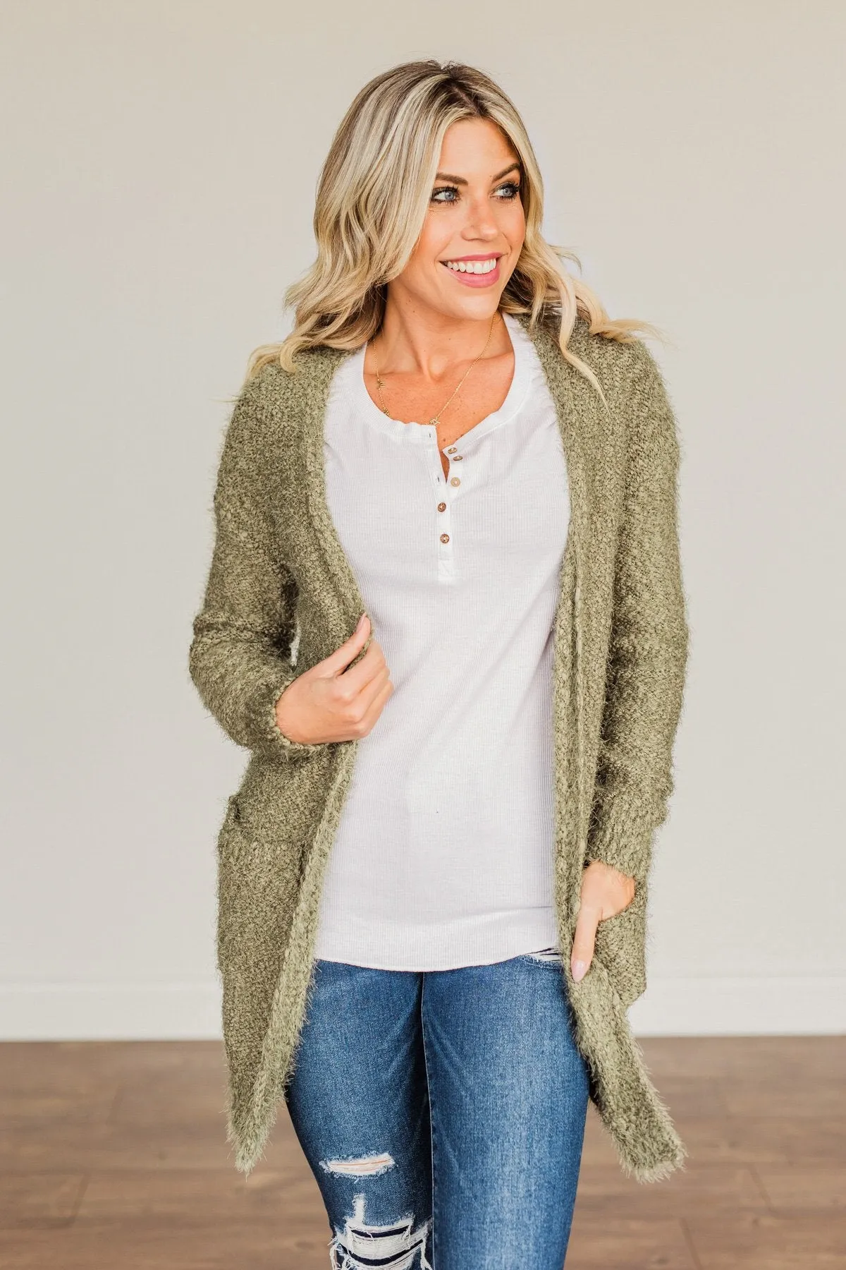 Strut Your Stuff Knit Cardigan- Olive