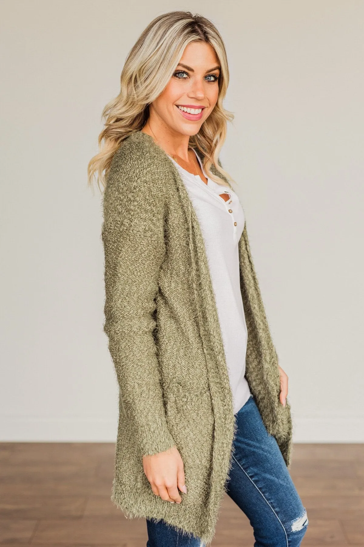 Strut Your Stuff Knit Cardigan- Olive