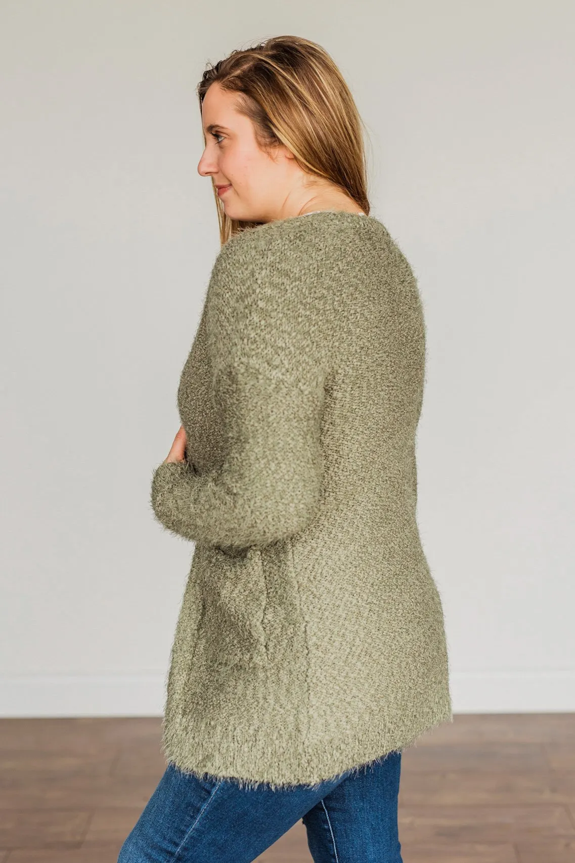 Strut Your Stuff Knit Cardigan- Olive