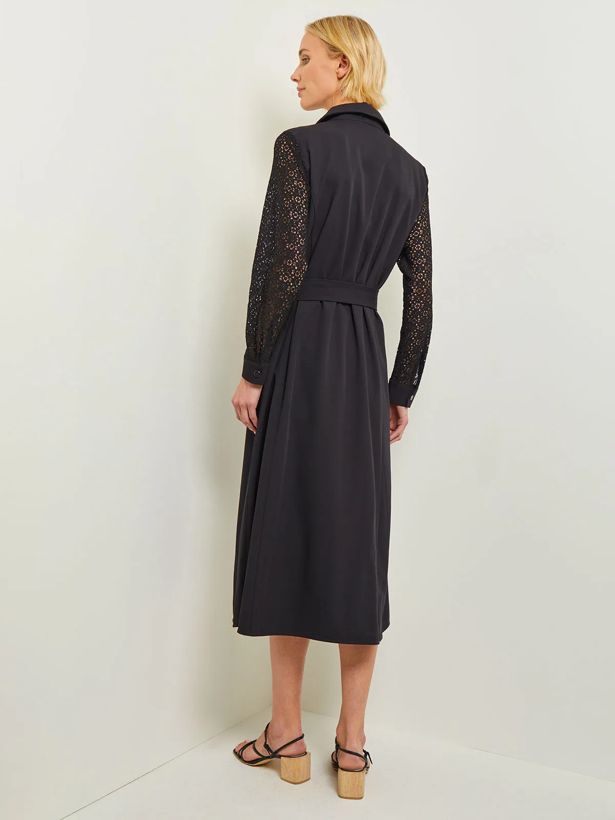 Tailored Fit Longline Jacket - Colorblock Lace Woven