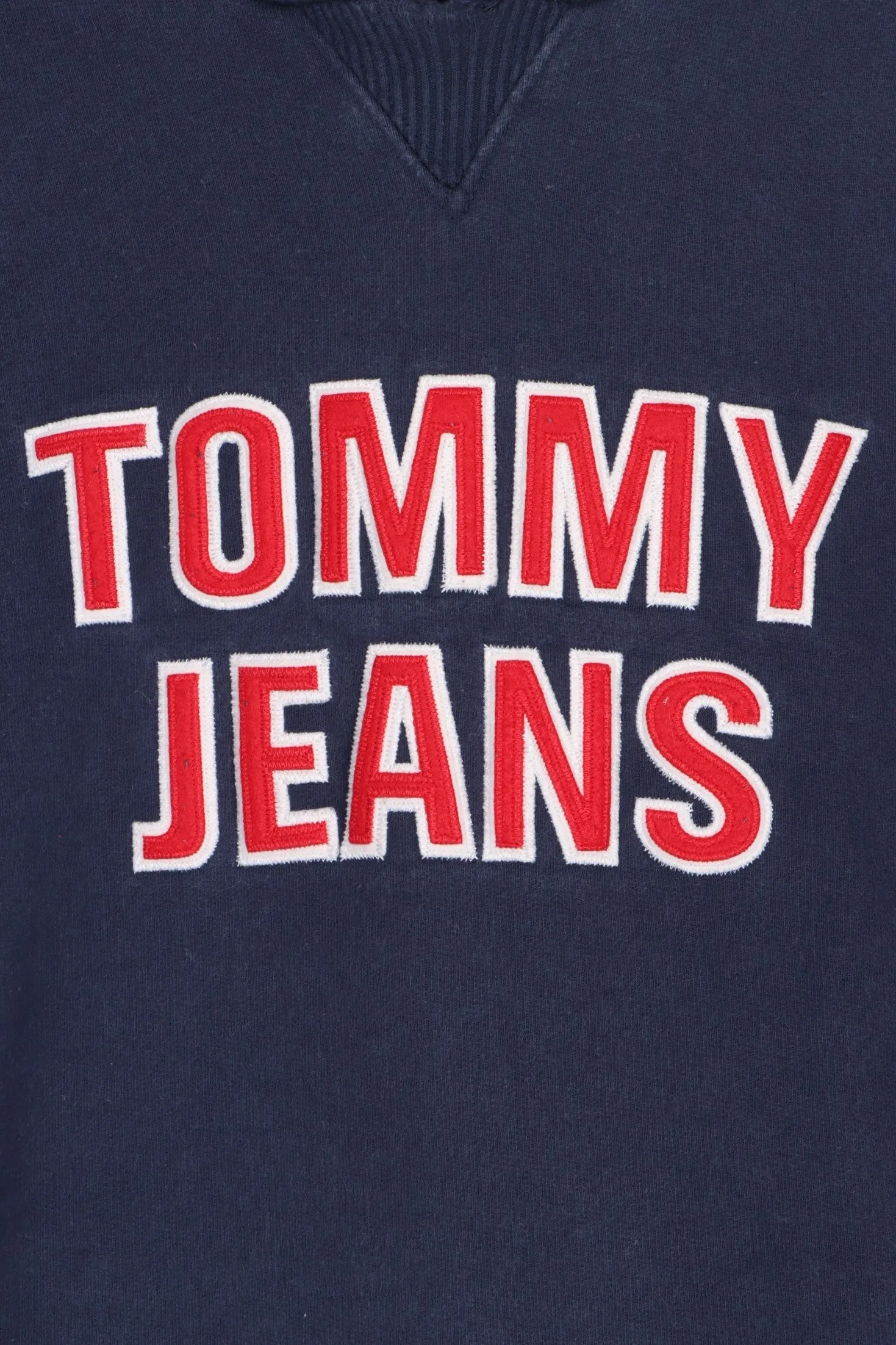 TOMMY HILFIGER JEANS Embroidered Spell Out Logo Hoodie (XXL)