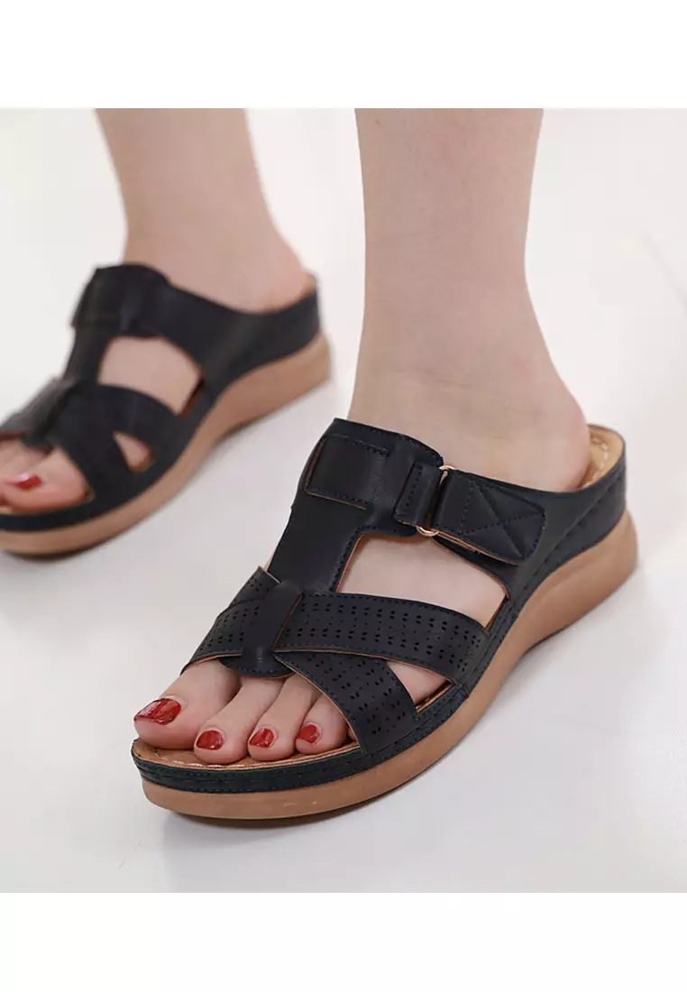 Twenty Eight Shoes 5CM Open Toe PU Wedge Sandals ALM298-1