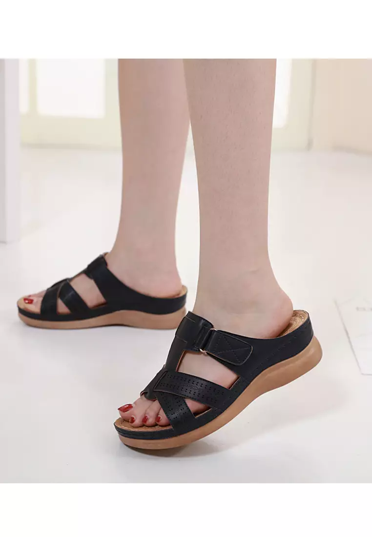 Twenty Eight Shoes 5CM Open Toe PU Wedge Sandals ALM298-1