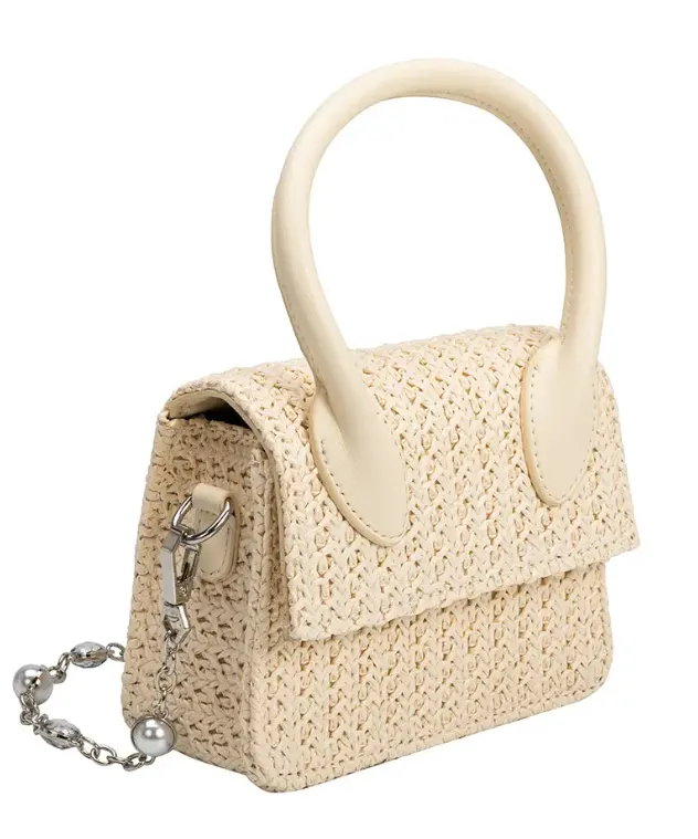 Tyla Straw Crossbody Bag - Cream