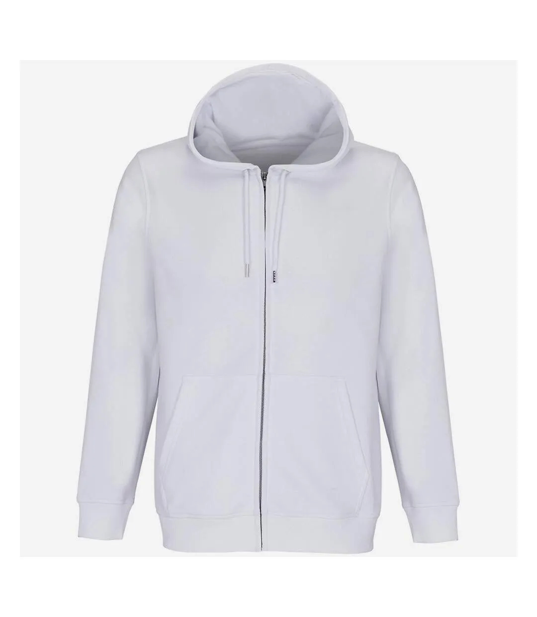 Unisex adult calipso full zip hoodie white SOLS