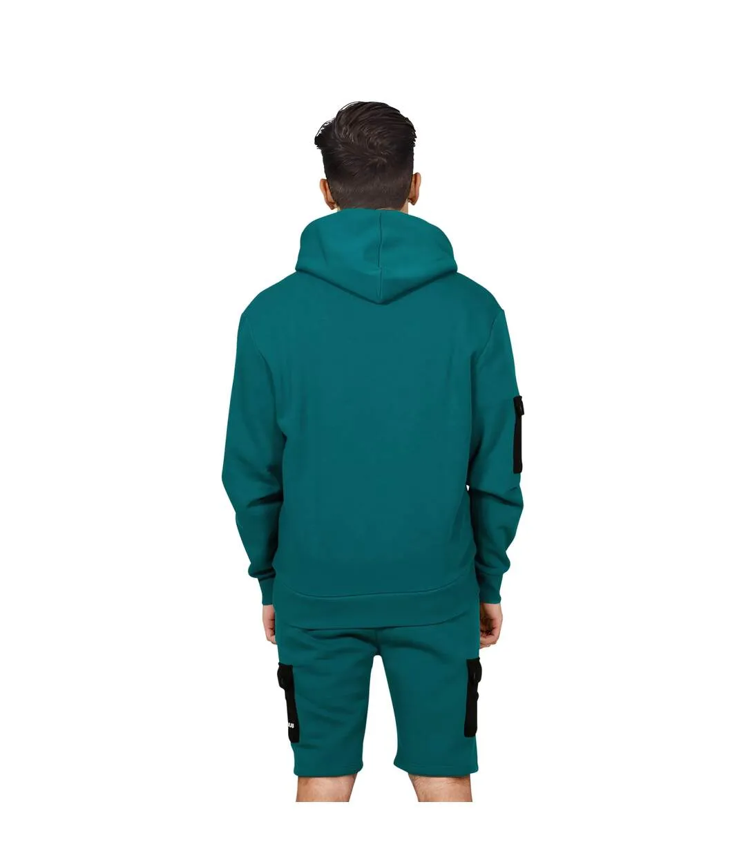 Unisex adult continu8 contrast pocket boxy hoodie teal Hype