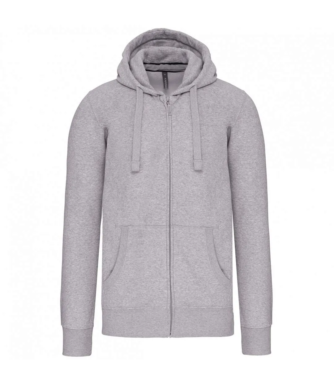 Unisex adult full zip hoodie oxford grey Kariban