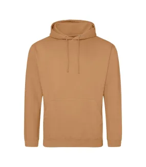 Unisex college hooded sweatshirt / hoodie caramel latte Awdis