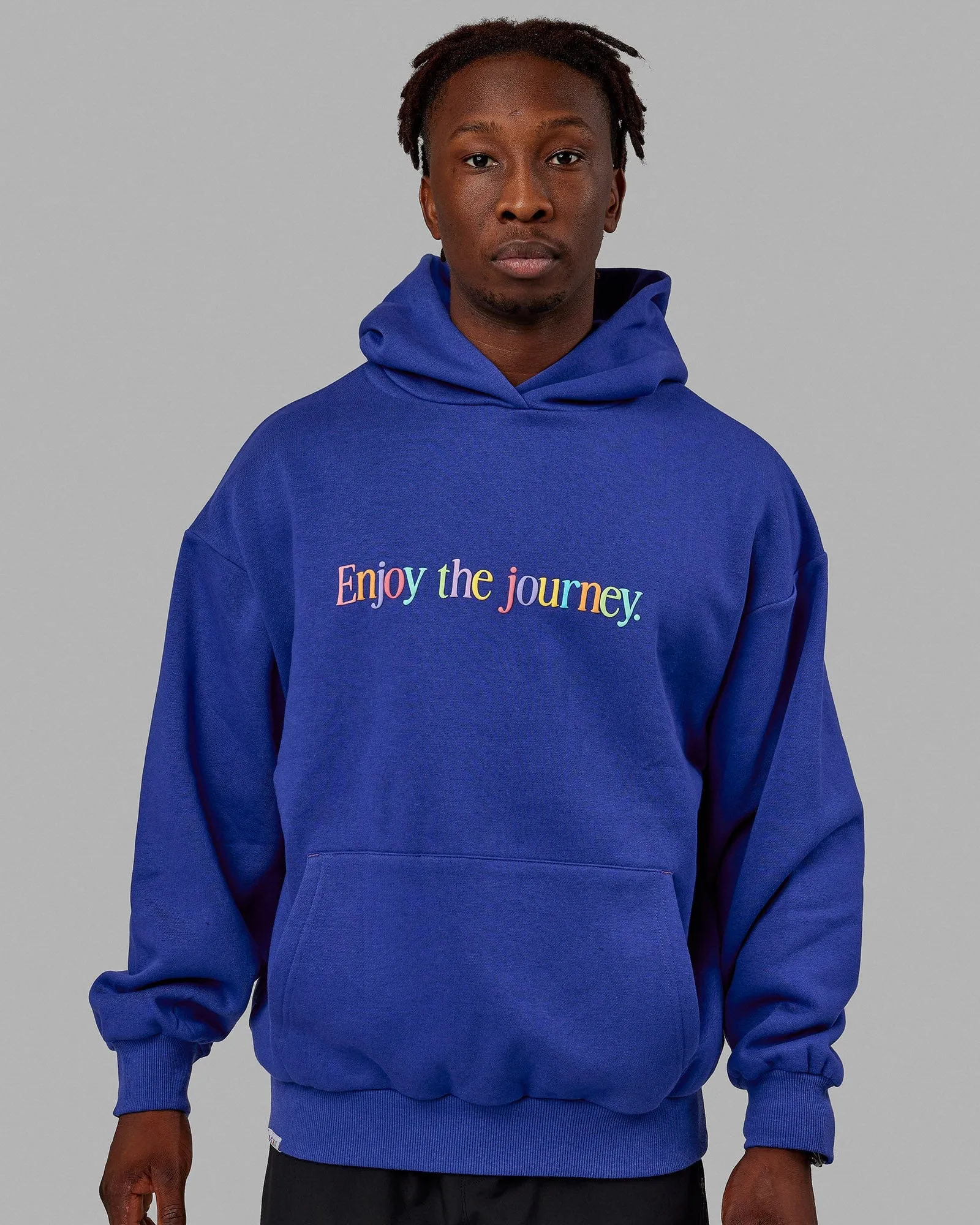 Unisex Enjoy the Journey Hoodie Oversize - Galactic Cobalt-Multi