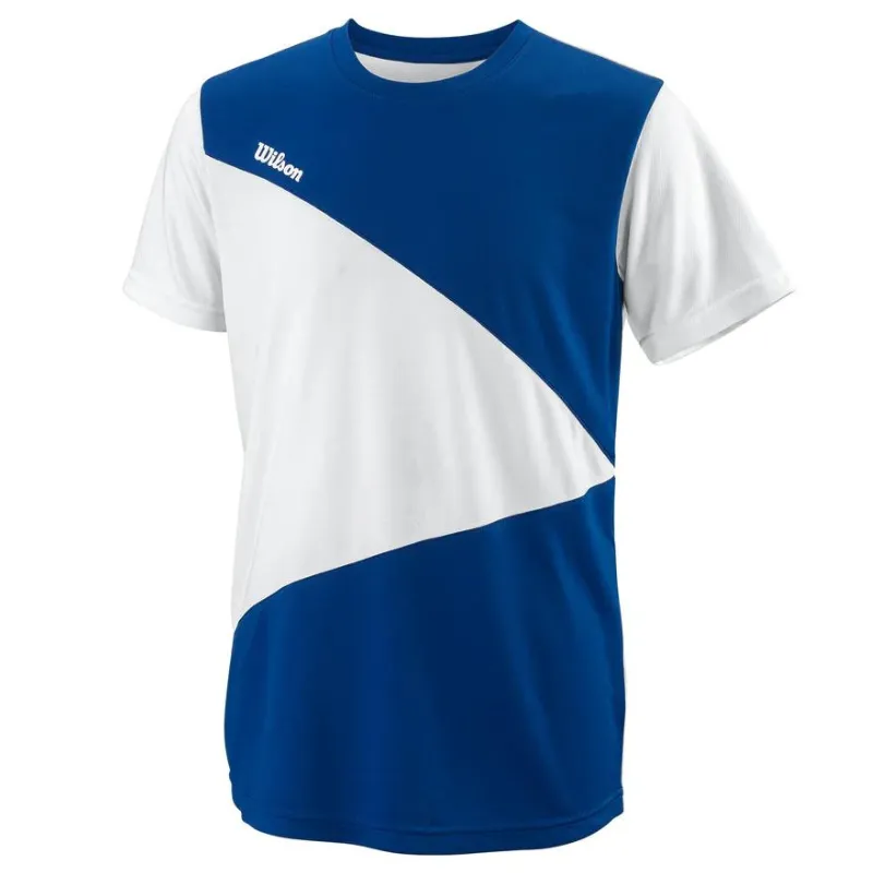 Wilson Boys Team II Triangle Crew Tennis Shirt - Blue/White