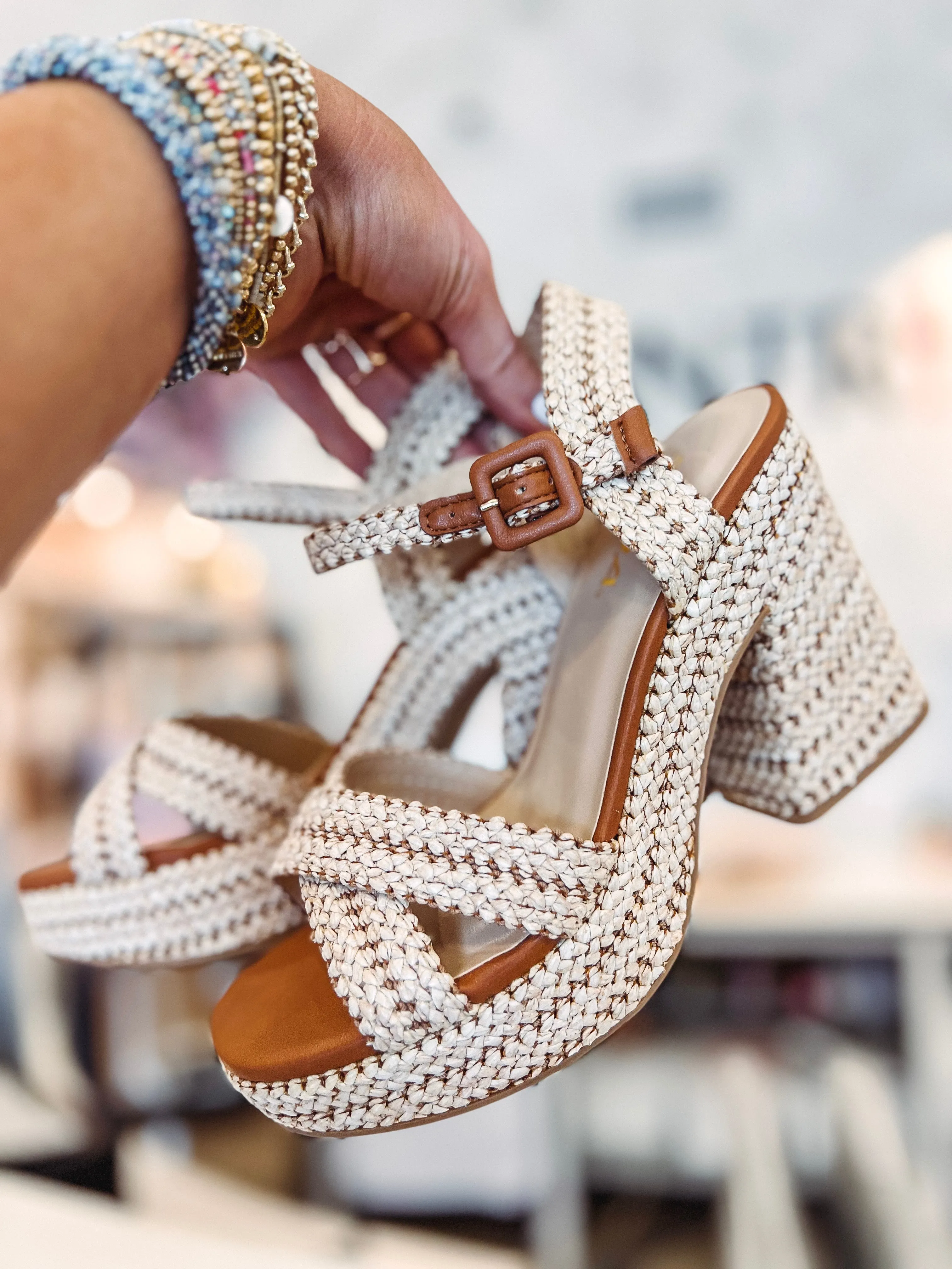 Yara Raffia Platform Sandal