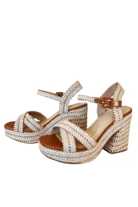 Yara Raffia Platform Sandal